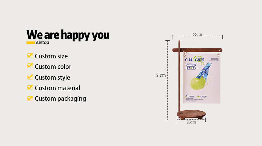 Wooden tabletop sign holder