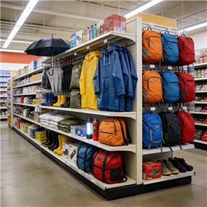 Hệ thống trưng bày hiệu quả cho việc bán sản phẩm chống mưa và lũ lụt.