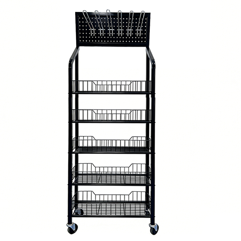 Kệ trưng bày kim loại 5 tầng, đa năng, thích hợp sử dụng trong bán lẻ.