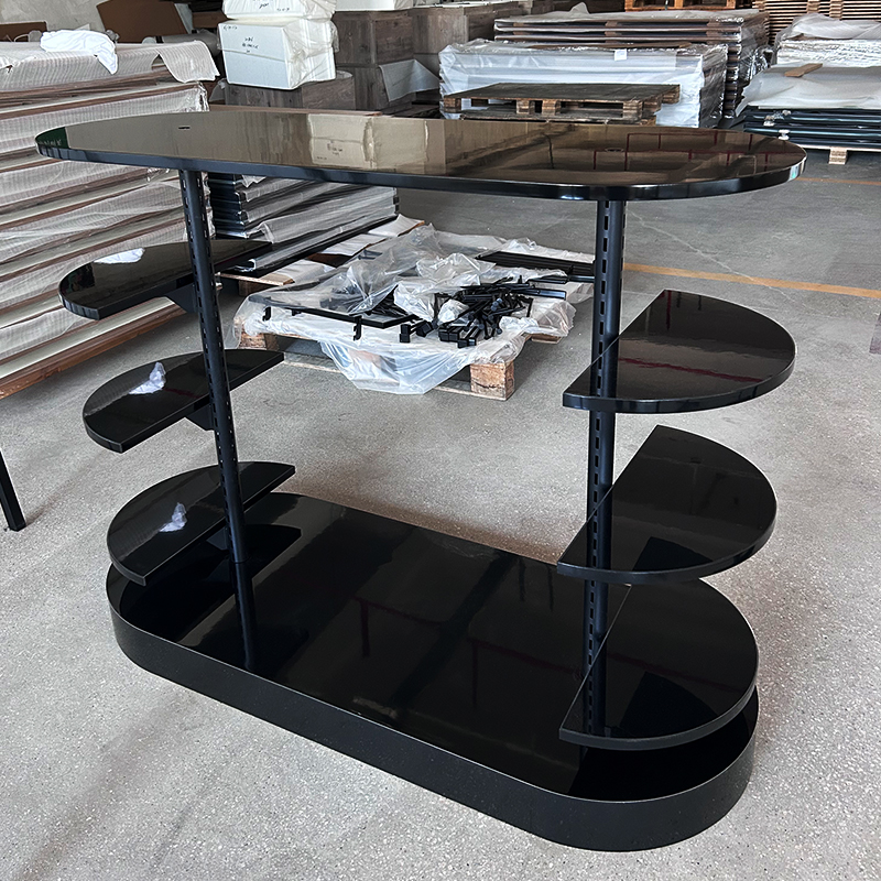 Black Glossy Multi-Tier Display Stand Manufacturers, Black Glossy Multi-Tier Display Stand Factory, Supply Black Glossy Multi-Tier Display Stand Retail Solution