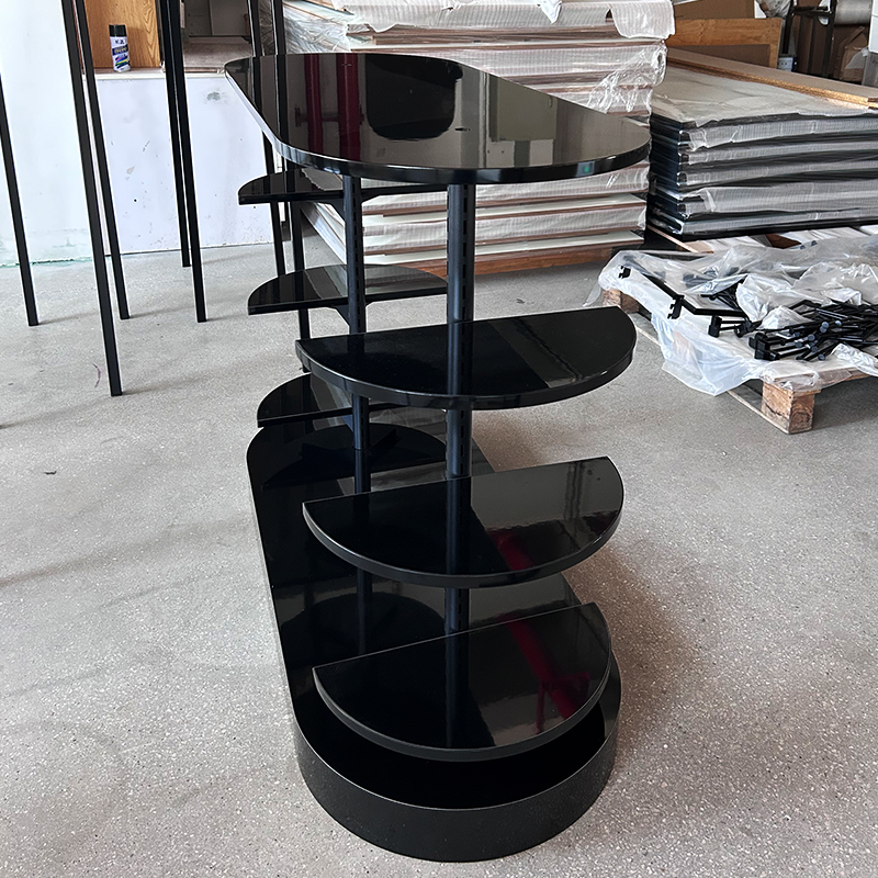 Black Glossy Multi-Tier Display Stand Manufacturers, Black Glossy Multi-Tier Display Stand Factory, Supply Black Glossy Multi-Tier Display Stand Retail Solution