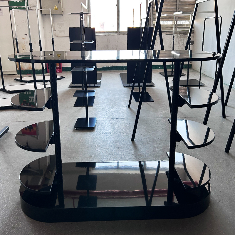 Black Glossy Multi-Tier Display Stand Manufacturers, Black Glossy Multi-Tier Display Stand Factory, Supply Black Glossy Multi-Tier Display Stand Retail Solution