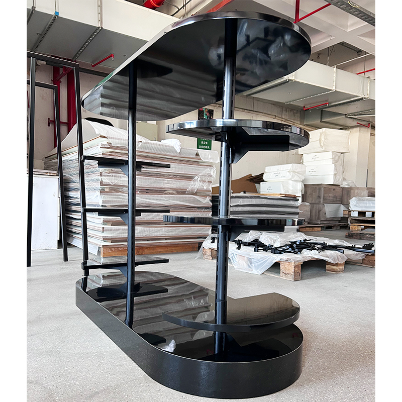Black Glossy Multi-Tier Display Stand Manufacturers, Black Glossy Multi-Tier Display Stand Factory, Supply Black Glossy Multi-Tier Display Stand Retail Solution