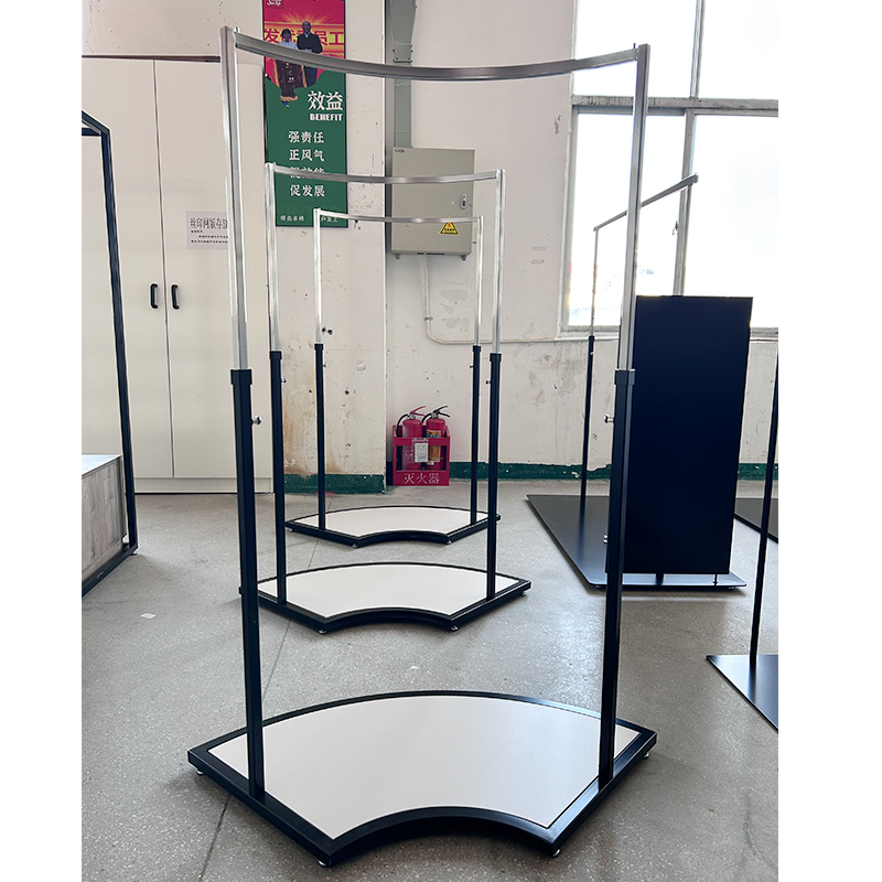 Curved Base Clothing Display Rack Manufacturers, Curved Base Clothing Display Rack Factory, Supply Curved Base Clothing Display Rack Retail Solution