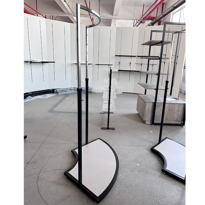 Curved Base Clothing Display Rack Manufacturers, Curved Base Clothing Display Rack Factory, Supply Curved Base Clothing Display Rack Retail Solution