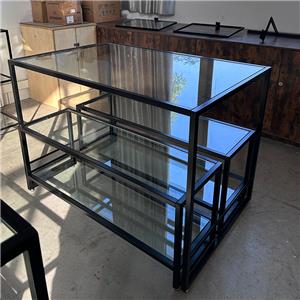 Tiered Glass Retail Display Table Set