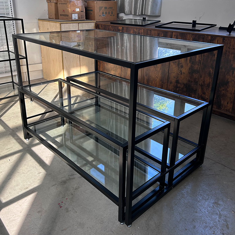 Tiered Glass Retail Display Table Set Manufacturers, Tiered Glass Retail Display Table Set Factory, Supply Tiered Glass Retail Display Table Set Retail Solution
