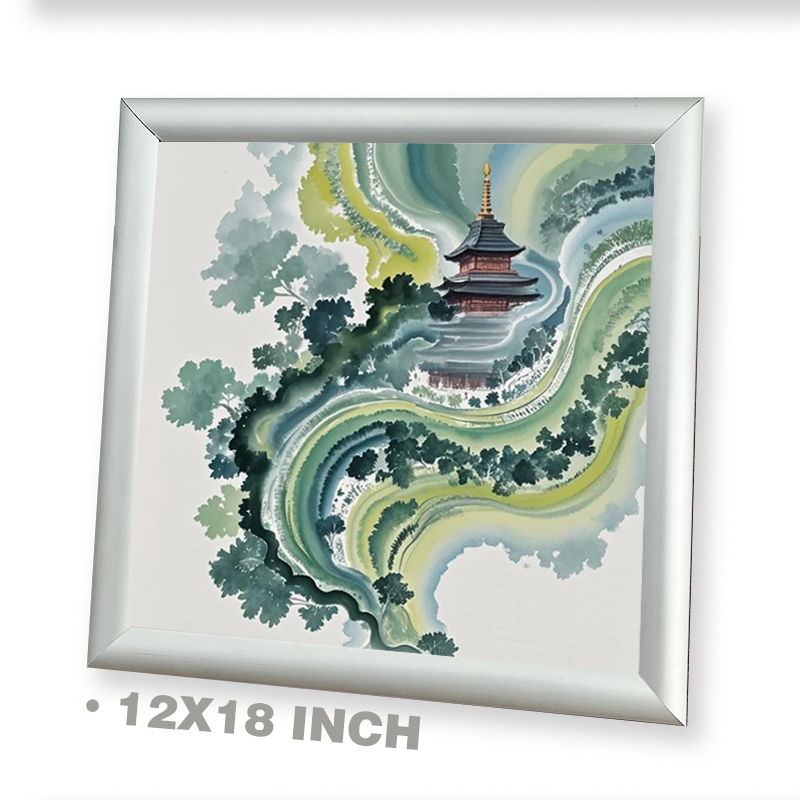 Rak Display Foto Aluminium Berdiri Bebas dengan Penyangga