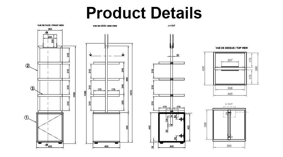 perfume display stand for retail