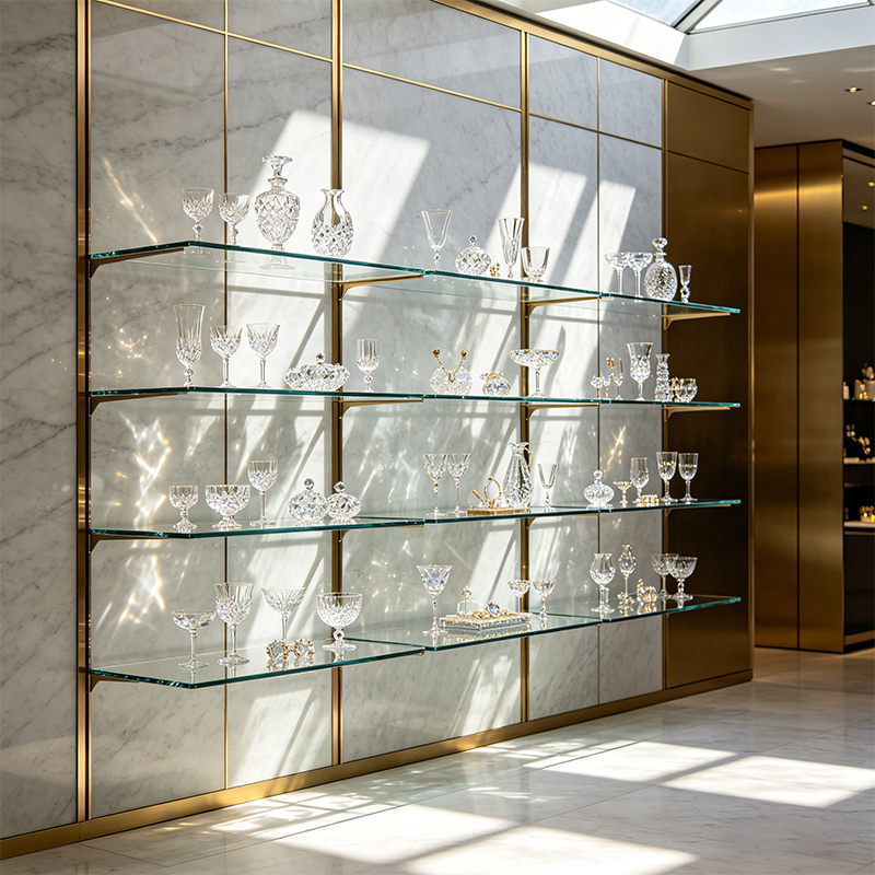 glass retail shelves