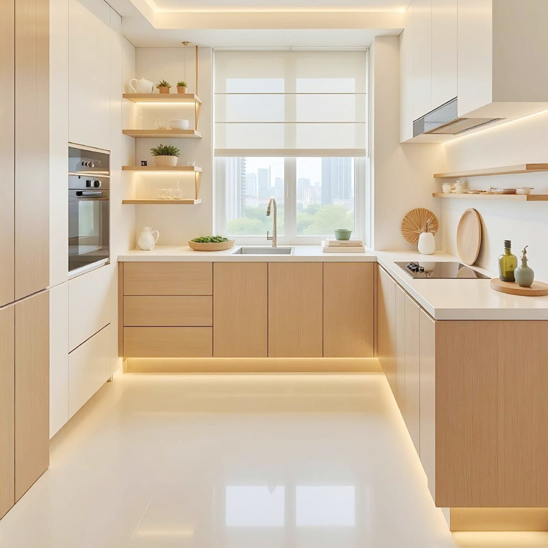 L-Shaped Kitchen Cabinet System