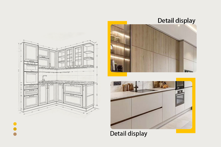 U-shaped kitchen cabinet system