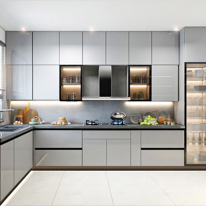 U-shaped kitchen cabinet system