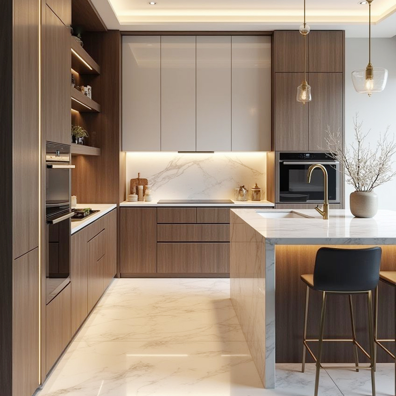 Wall-Integrated Kitchen Cabinet System