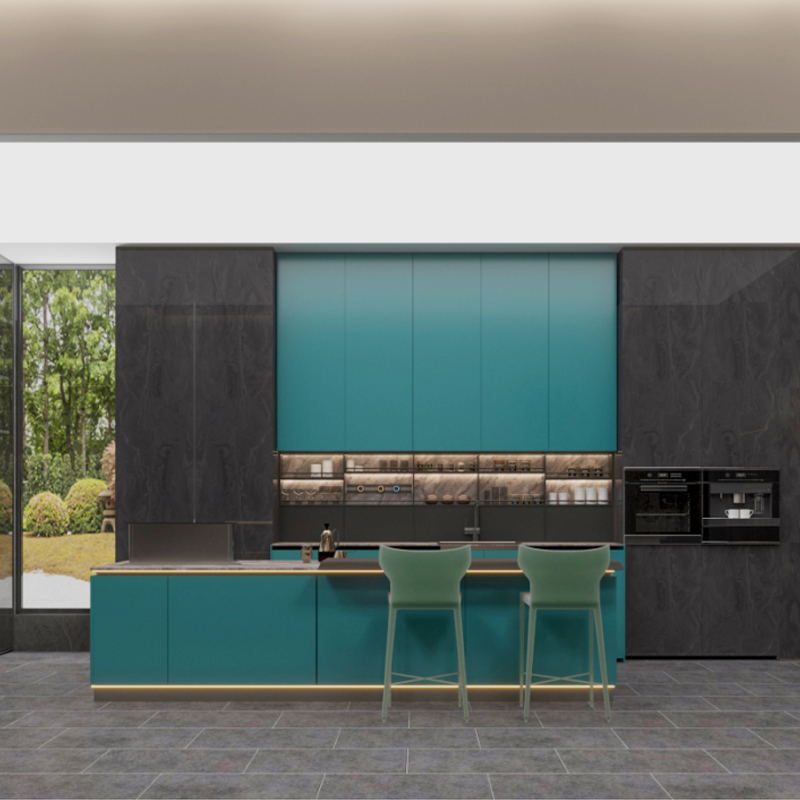 Comprar Armários de cozinha modernos em tom azul-petróleo com ilha e iluminação LED.,Armários de cozinha modernos em tom azul-petróleo com ilha e iluminação LED. Preço,Armários de cozinha modernos em tom azul-petróleo com ilha e iluminação LED.   Marcas,Armários de cozinha modernos em tom azul-petróleo com ilha e iluminação LED. Fabricante,Armários de cozinha modernos em tom azul-petróleo com ilha e iluminação LED. Mercado,Armários de cozinha modernos em tom azul-petróleo com ilha e iluminação LED. Companhia,
