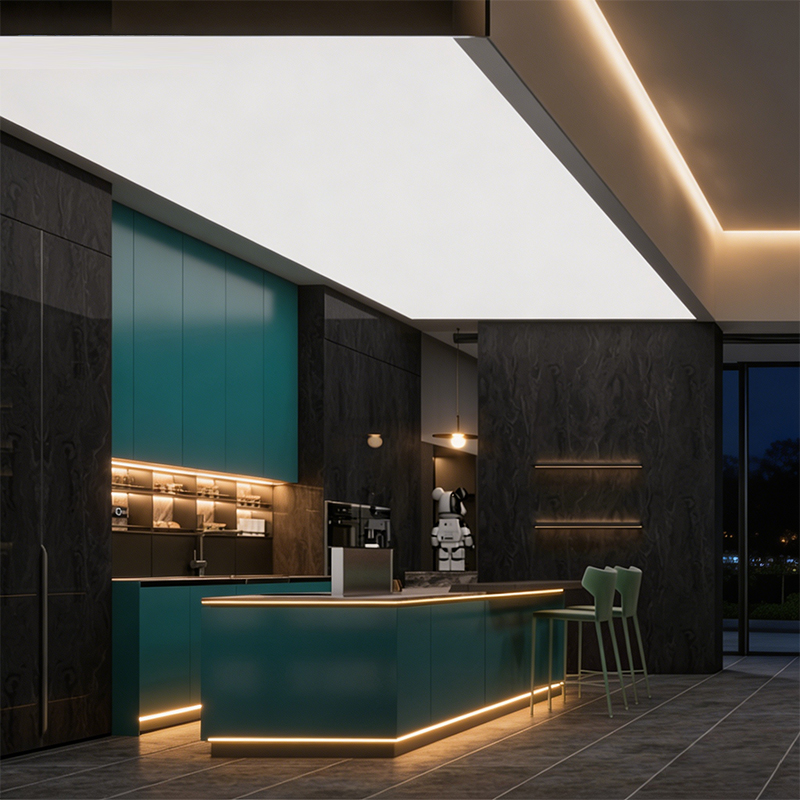 Comprar Armários de cozinha modernos em tom azul-petróleo com ilha e iluminação LED.,Armários de cozinha modernos em tom azul-petróleo com ilha e iluminação LED. Preço,Armários de cozinha modernos em tom azul-petróleo com ilha e iluminação LED.   Marcas,Armários de cozinha modernos em tom azul-petróleo com ilha e iluminação LED. Fabricante,Armários de cozinha modernos em tom azul-petróleo com ilha e iluminação LED. Mercado,Armários de cozinha modernos em tom azul-petróleo com ilha e iluminação LED. Companhia,