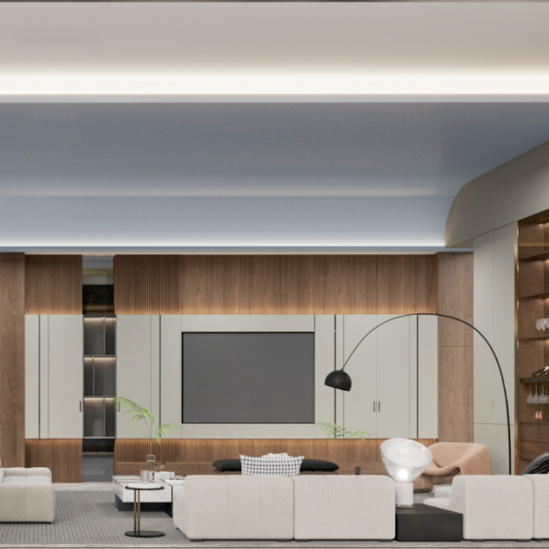Wooden TV unit with LED lighting Wooden TV unit with LED lighting