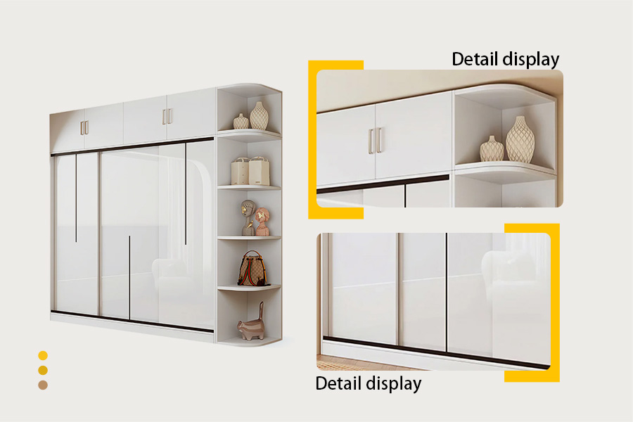 White high-gloss sliding wardrobe White high-gloss sliding wardrobe