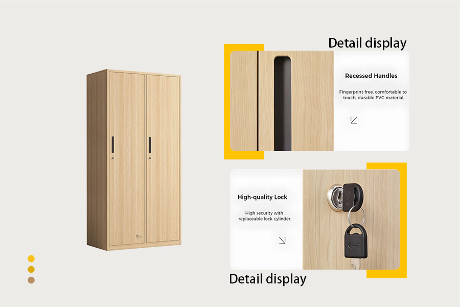 Wooden multi-door locker wardrobe