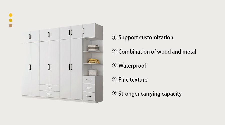 White multi-compartment wardrobe