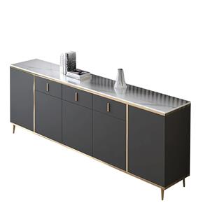 Modernong Itim na Kabinet na may Sideboard na may mga Drawer ng Imbakan