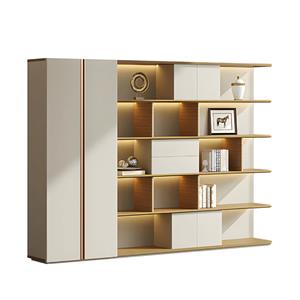 Modern Wardrobe Cabinet with LED Display Shelves