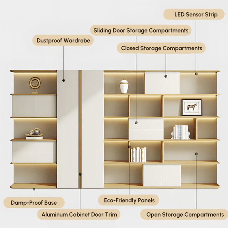 Modern Wardrobe Cabinet with LED Display Shelves Manufacturers, Modern Wardrobe Cabinet with LED Display Shelves Factory, Supply Modern Wardrobe Cabinet with LED Display Shelves Retail Solution