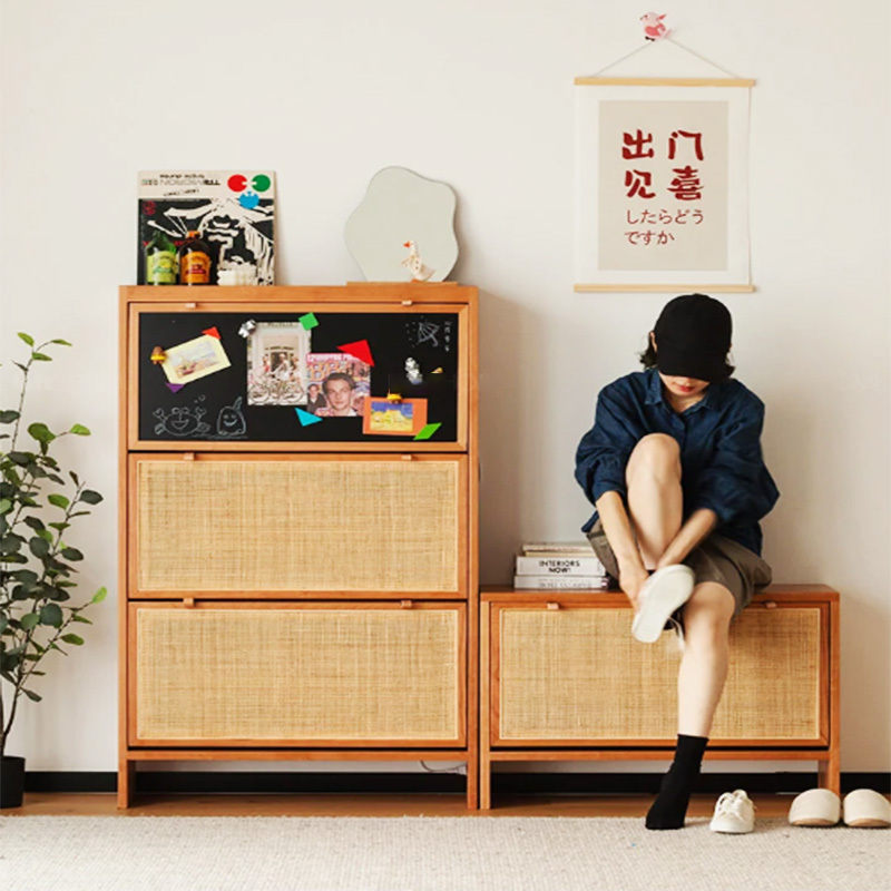 Modern Rattan Door Entryway Cabinet with Chalkboard Panel and Multi-Level Storage Manufacturers, Modern Rattan Door Entryway Cabinet with Chalkboard Panel and Multi-Level Storage Factory, Supply Modern Rattan Door Entryway Cabinet with Chalkboard Panel and Multi-Level Storage Retail Solution
