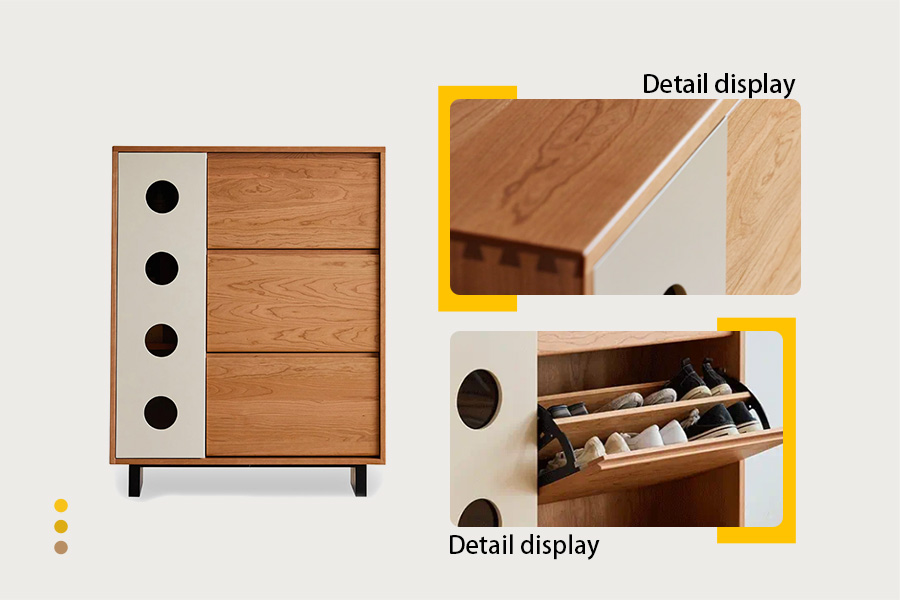 Wooden entryway cabinet