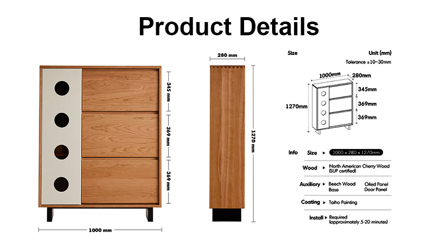 Wooden entryway cabinet