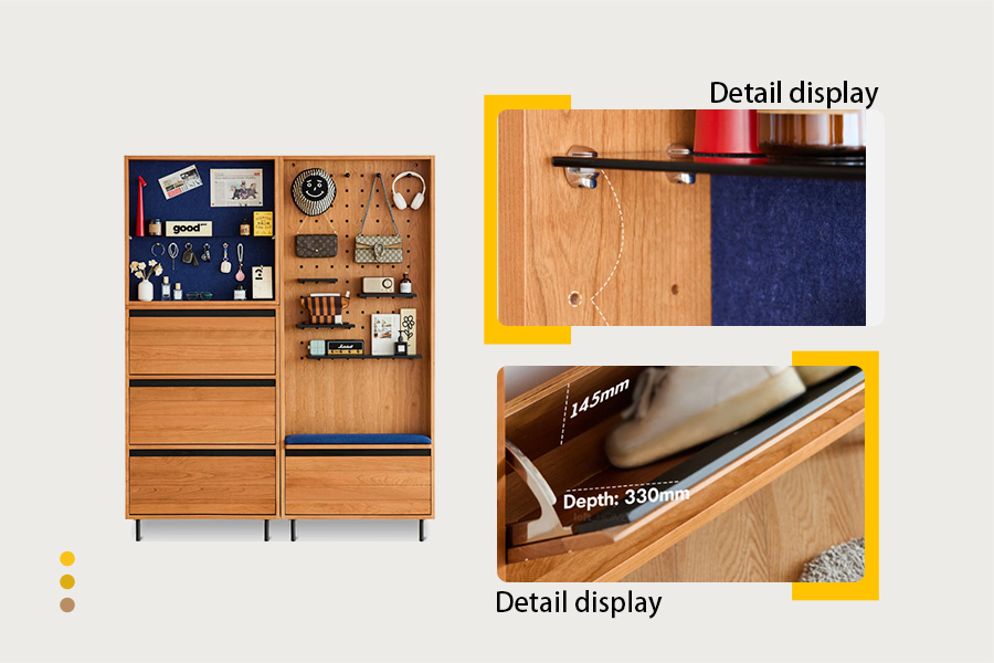 Modern wooden entryway storage cabinet