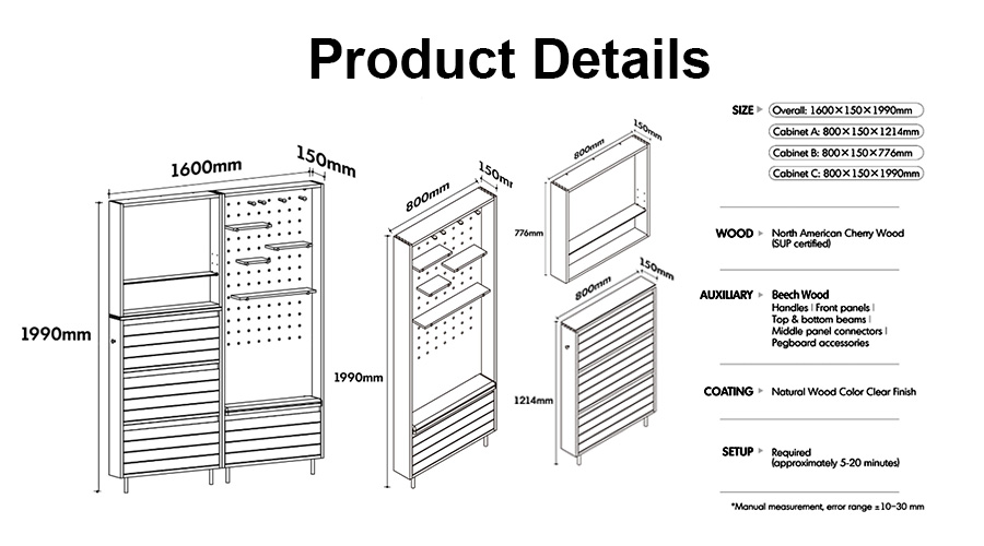 Modern wooden entryway storage cabinet