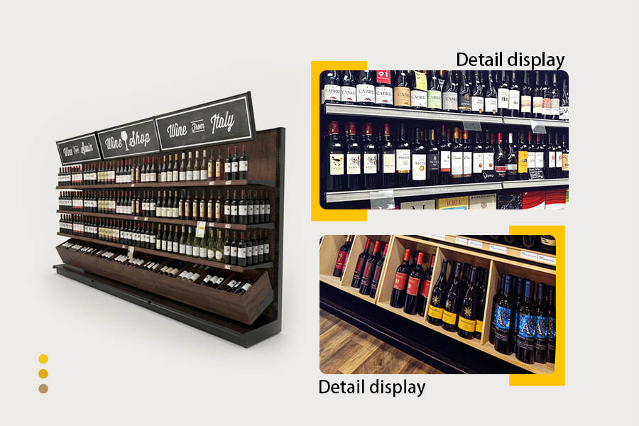 Wine gondola shelving Wine gondola shelving