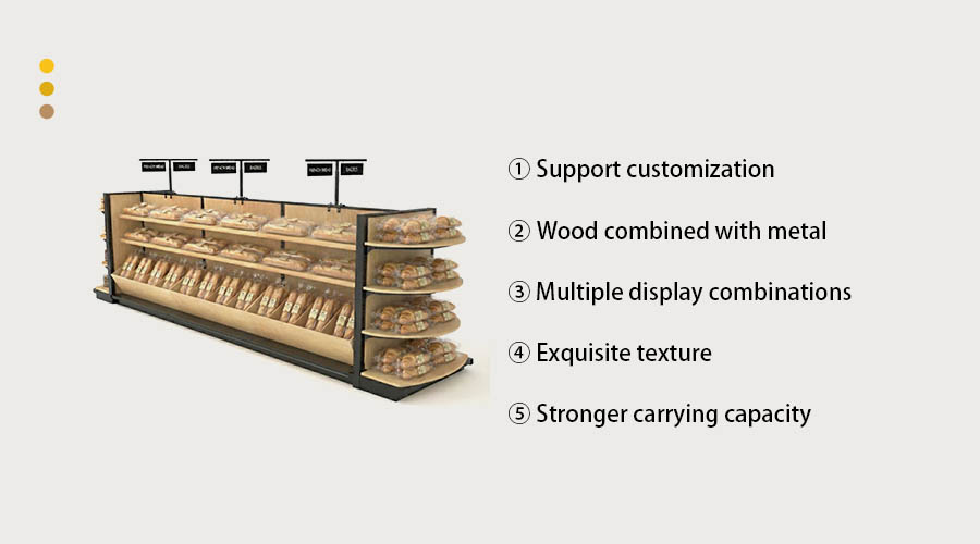 Wooden bakery display rack