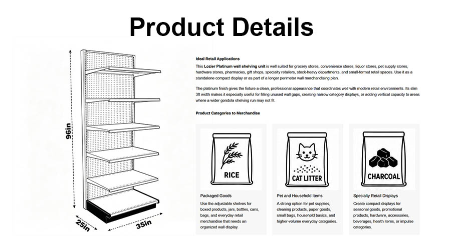 Wall gondola shelving