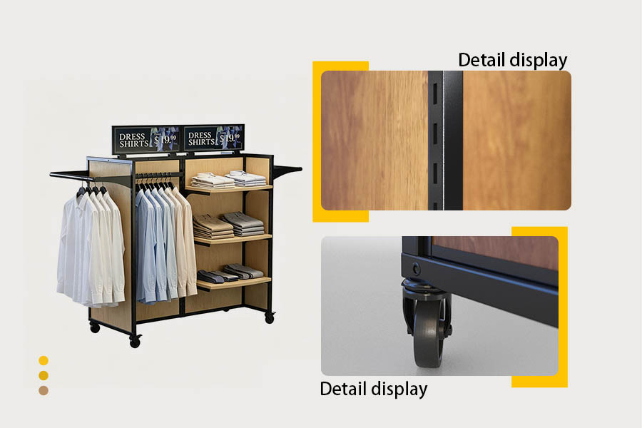 Mobile clothing display rack