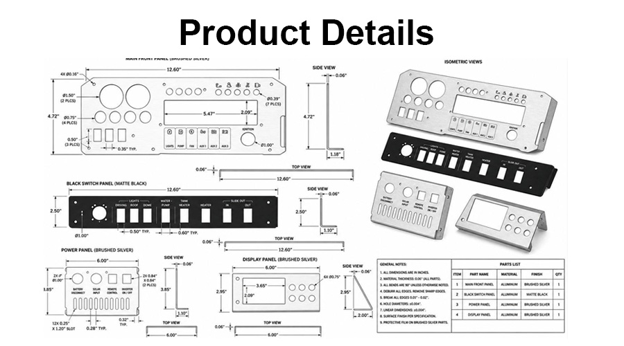 Custom sheet metal control panel Custom sheet metal control panel