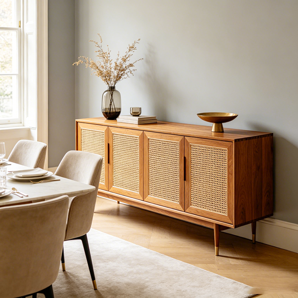 cane sideboard for dining room