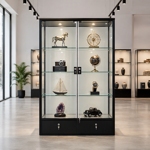 Commercial display cabinets with locks
