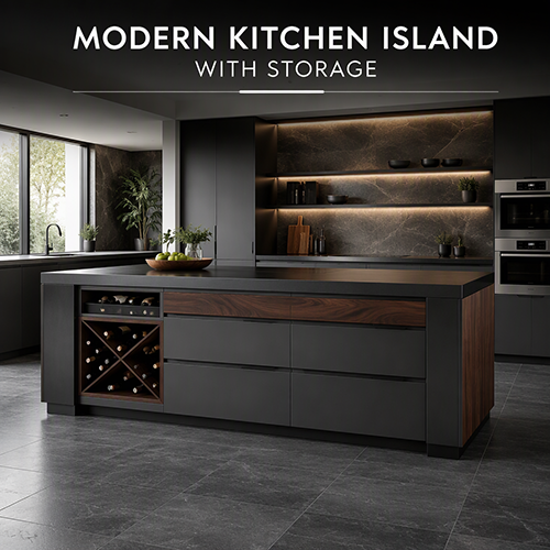 Modern kitchen islands with storage