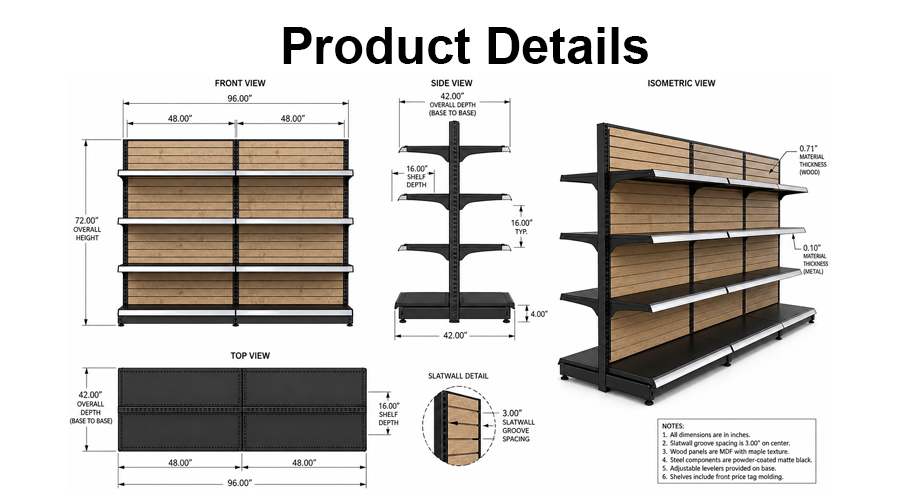 double-sided gondola shelving