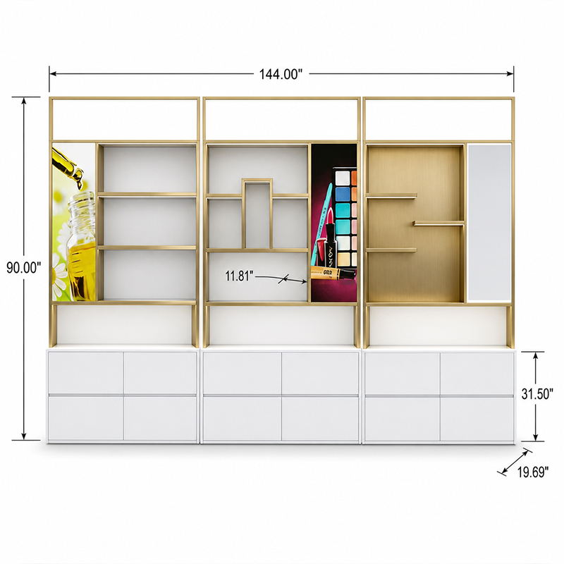 Membeli Dinding Paparan Kosmetik Modular dengan Bingkai Emas, Rak dan Penyimpanan Laci,Dinding Paparan Kosmetik Modular dengan Bingkai Emas, Rak dan Penyimpanan Laci Harga,Dinding Paparan Kosmetik Modular dengan Bingkai Emas, Rak dan Penyimpanan Laci Jenama,Dinding Paparan Kosmetik Modular dengan Bingkai Emas, Rak dan Penyimpanan Laci  Pengeluar,Dinding Paparan Kosmetik Modular dengan Bingkai Emas, Rak dan Penyimpanan Laci Petikan,Dinding Paparan Kosmetik Modular dengan Bingkai Emas, Rak dan Penyimpanan Laci syarikat,