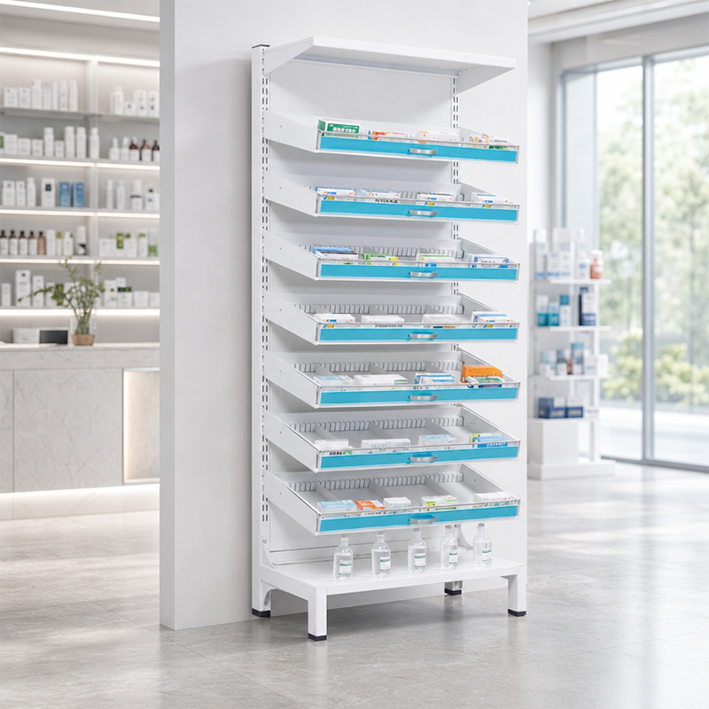 slanted pull out medicine shelf
