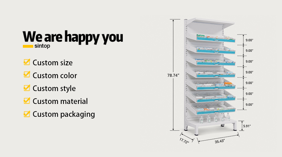 metal pharmacy fixture