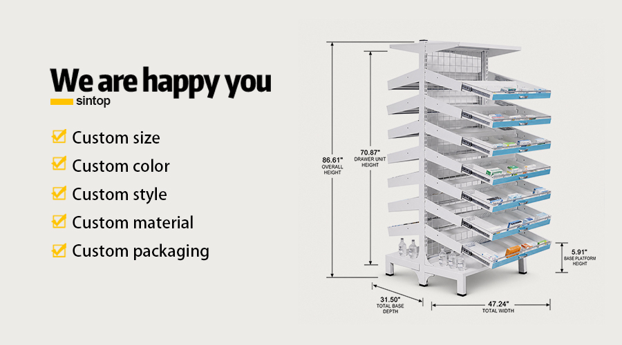 14 drawer medical storage rack
