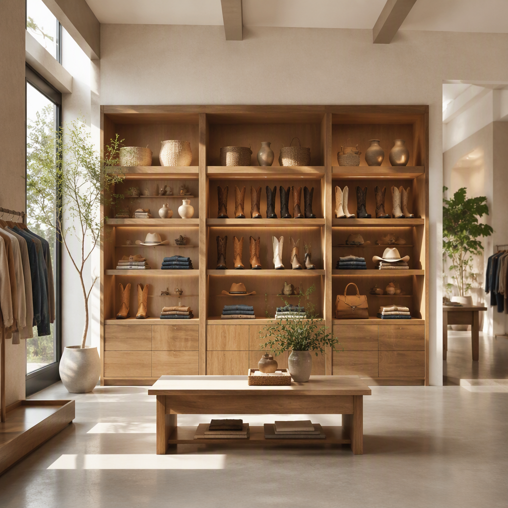 wood retail shelving