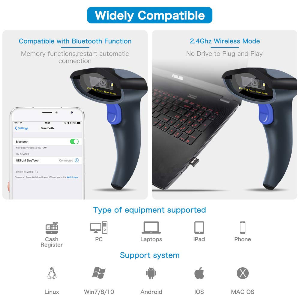 Wireless Bluetooth Barcode Scanner