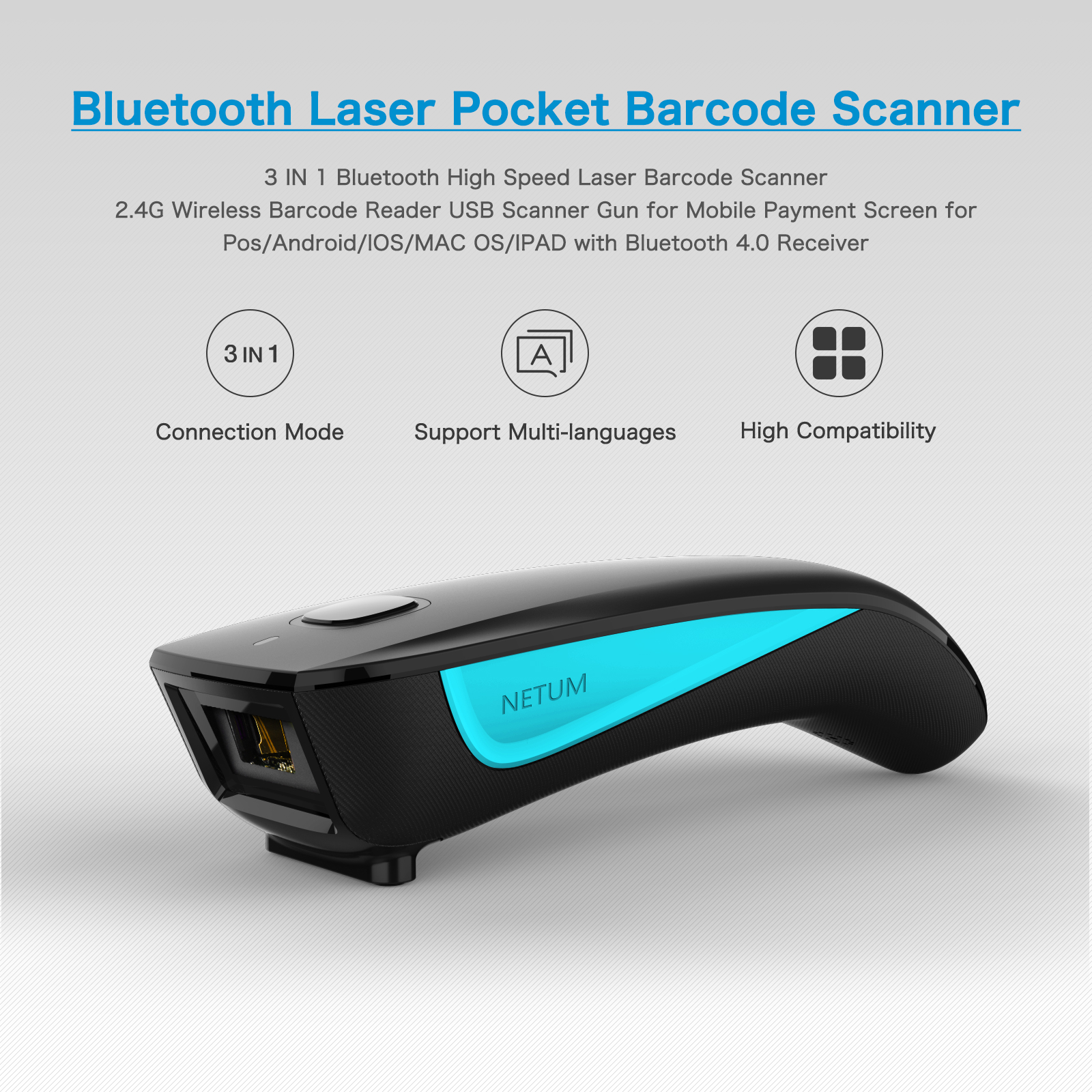 C830 1D Laser Wireless Barcode Reader