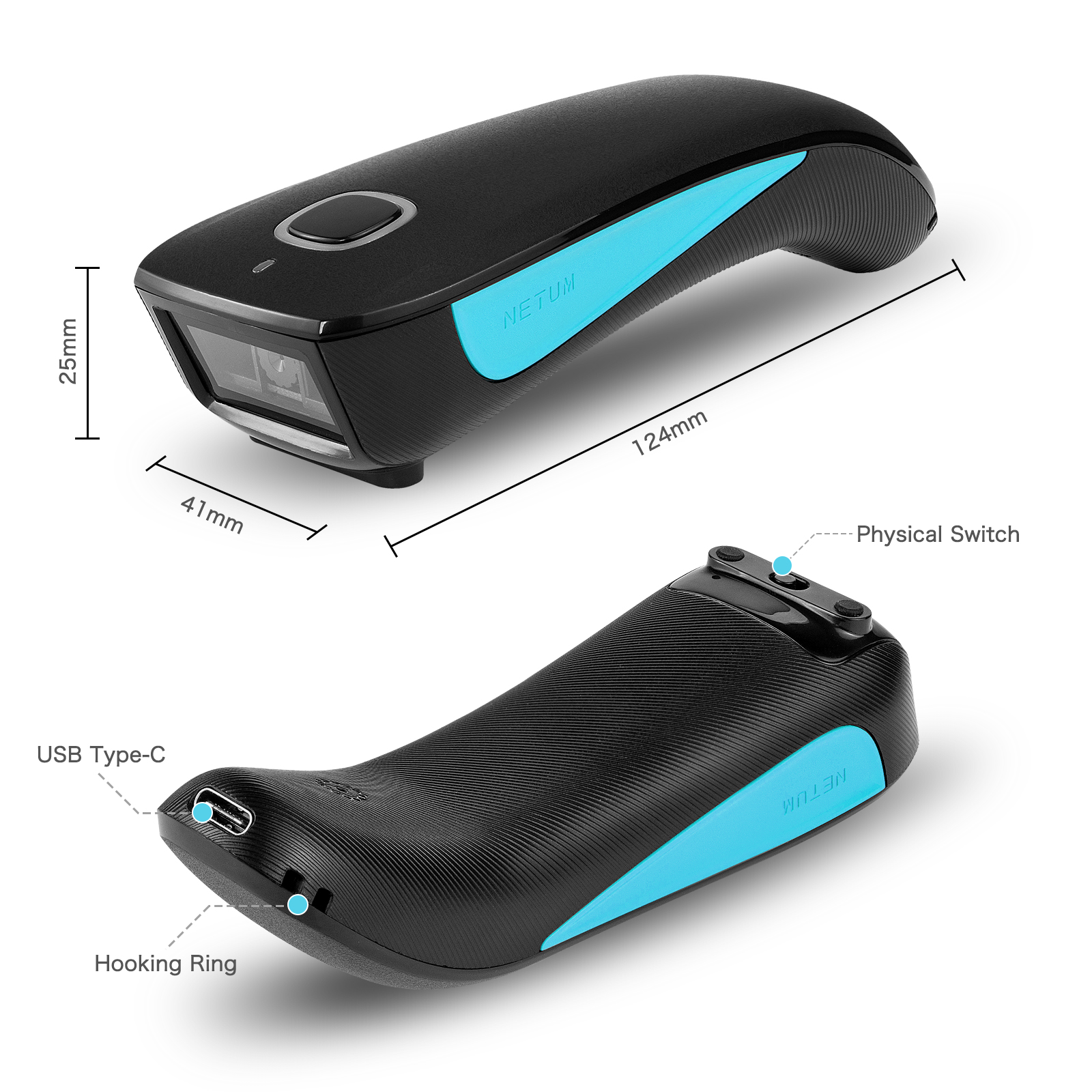 C830 1D Laser Wireless Barcode Reader