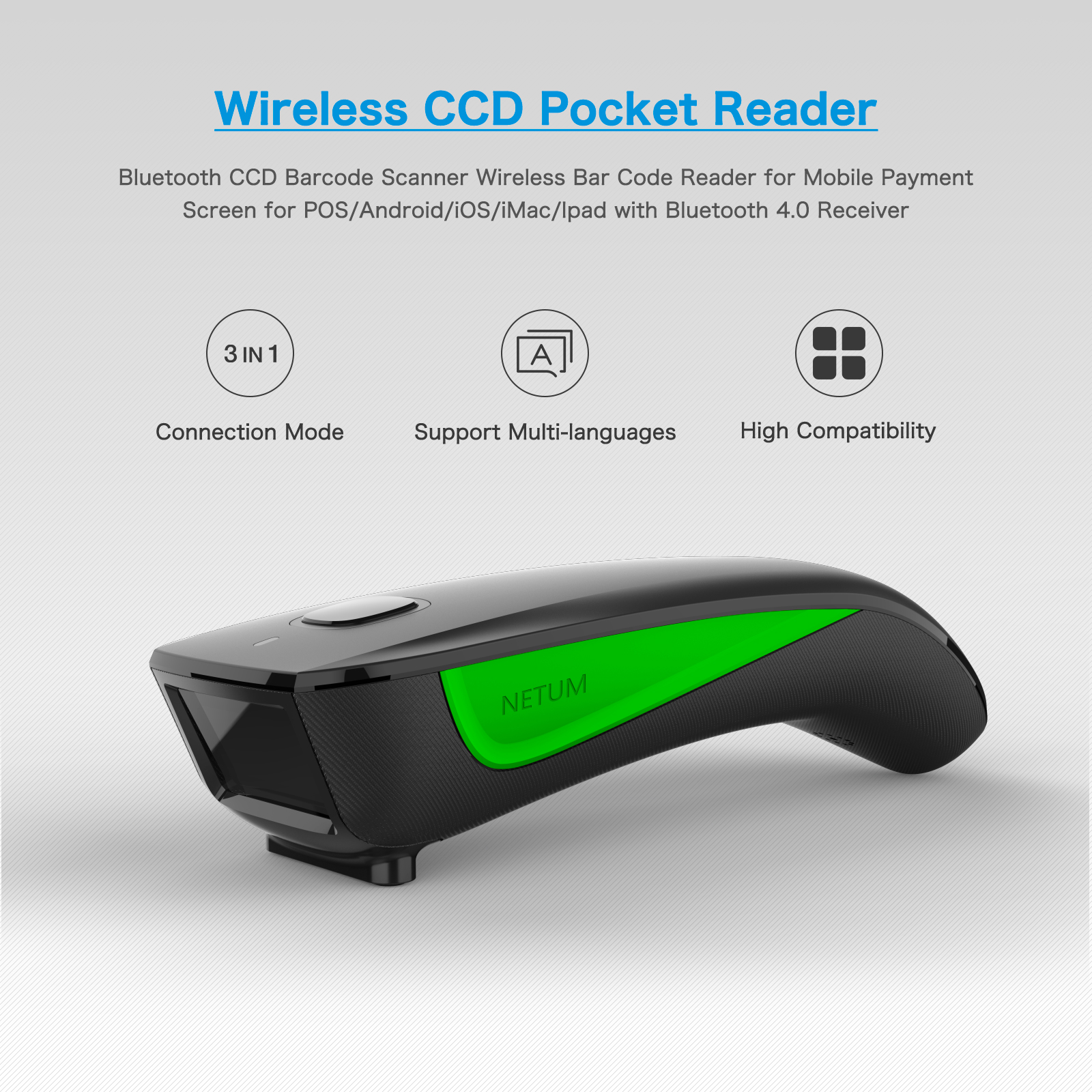 C740 1D CCD Bluetooth Wireless Barcode Scanner